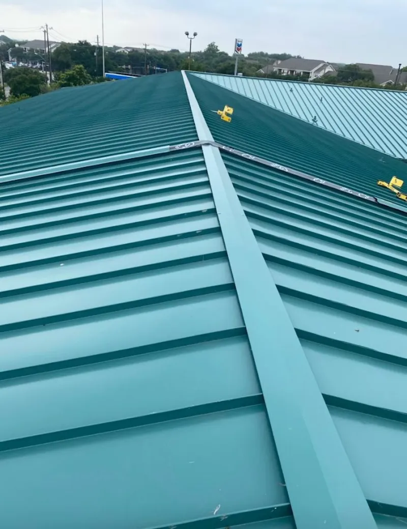 Green commercial metal roof ridge and valley for Metal Roof Repair in Royal Kunia